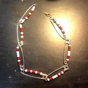 Red and white necklace